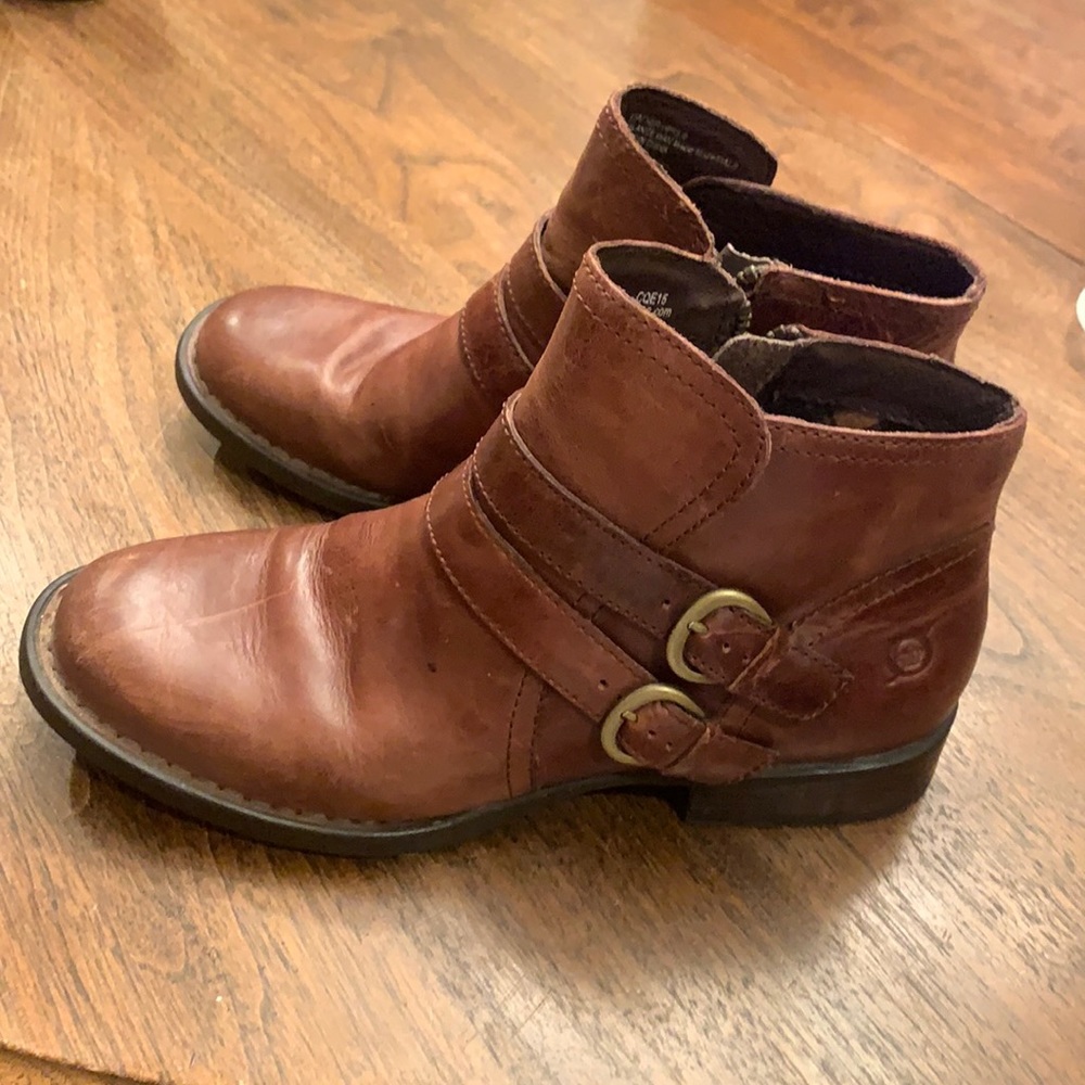 Born Brown Leather Ankle Boots
